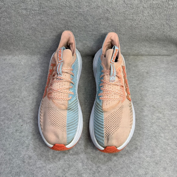 Hoka Women's Peach Orange White Athletic Running Shoes - Picture 3 of 10
